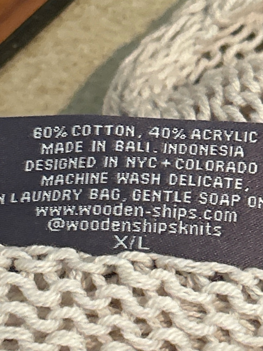 Wooden Ships Beige Tie-Front Open Knit Sweater - Picture 3 of 6